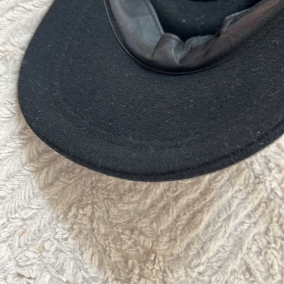 Vintage solid black wool blend baseball cap hat - Picture 6 of 16